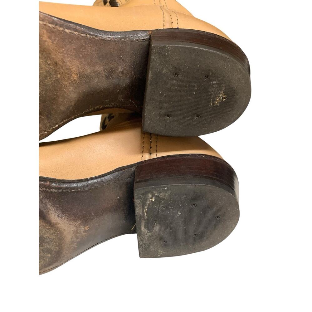 Dan Post Tan Brown Leather Pointed To Coastal Cowgirl Boots Whipstitch Aztec 6.5 - Picture 10 of 11